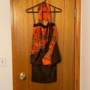 EUC Geri C Sparkly Halter Mini Dress Size S